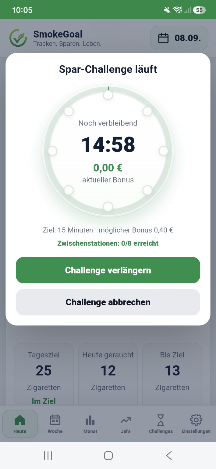 Laufende Spar-Challenge