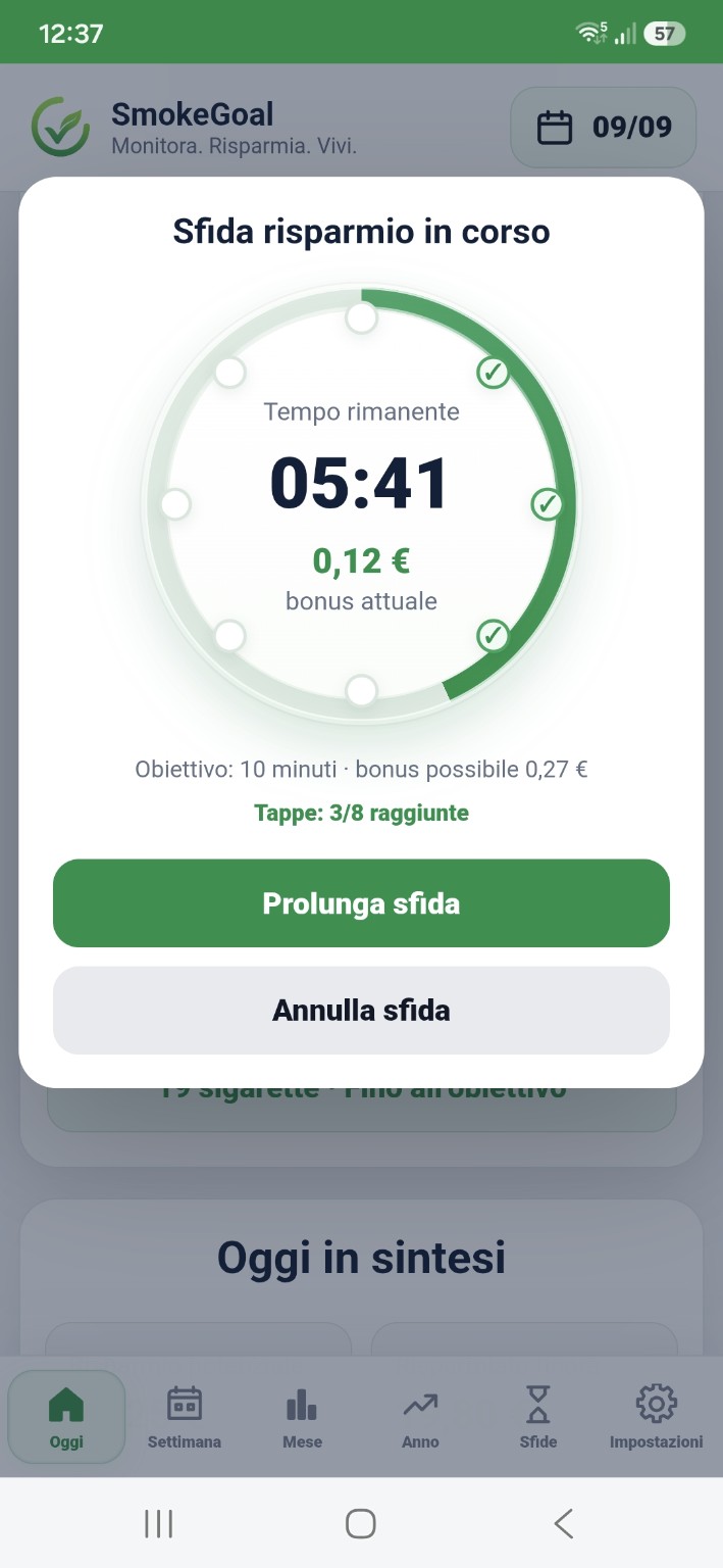 SmokeGoal savings challenge in Italian